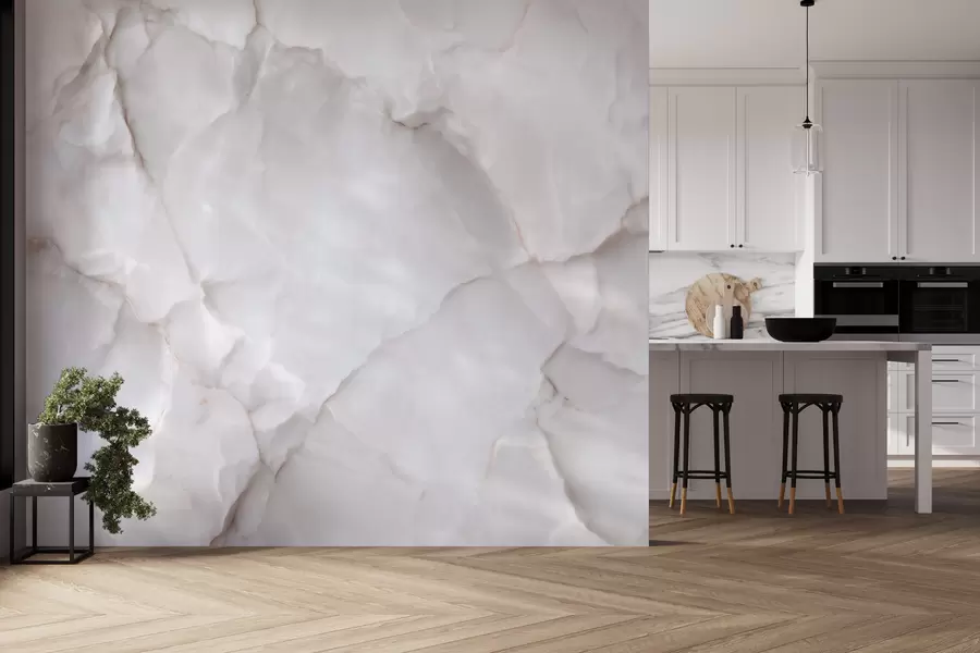 wall murals Light marble imitation with a natural stone texture look w09802