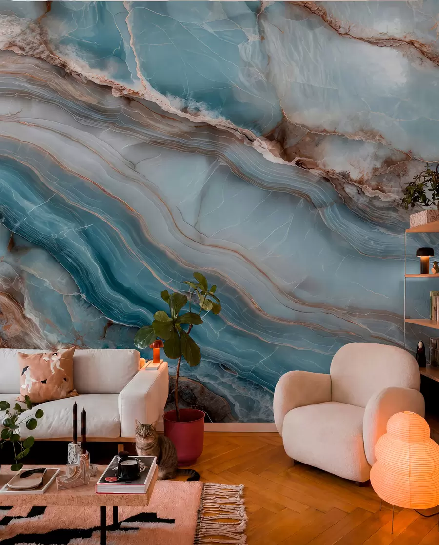 wall murals Marble waves w05488