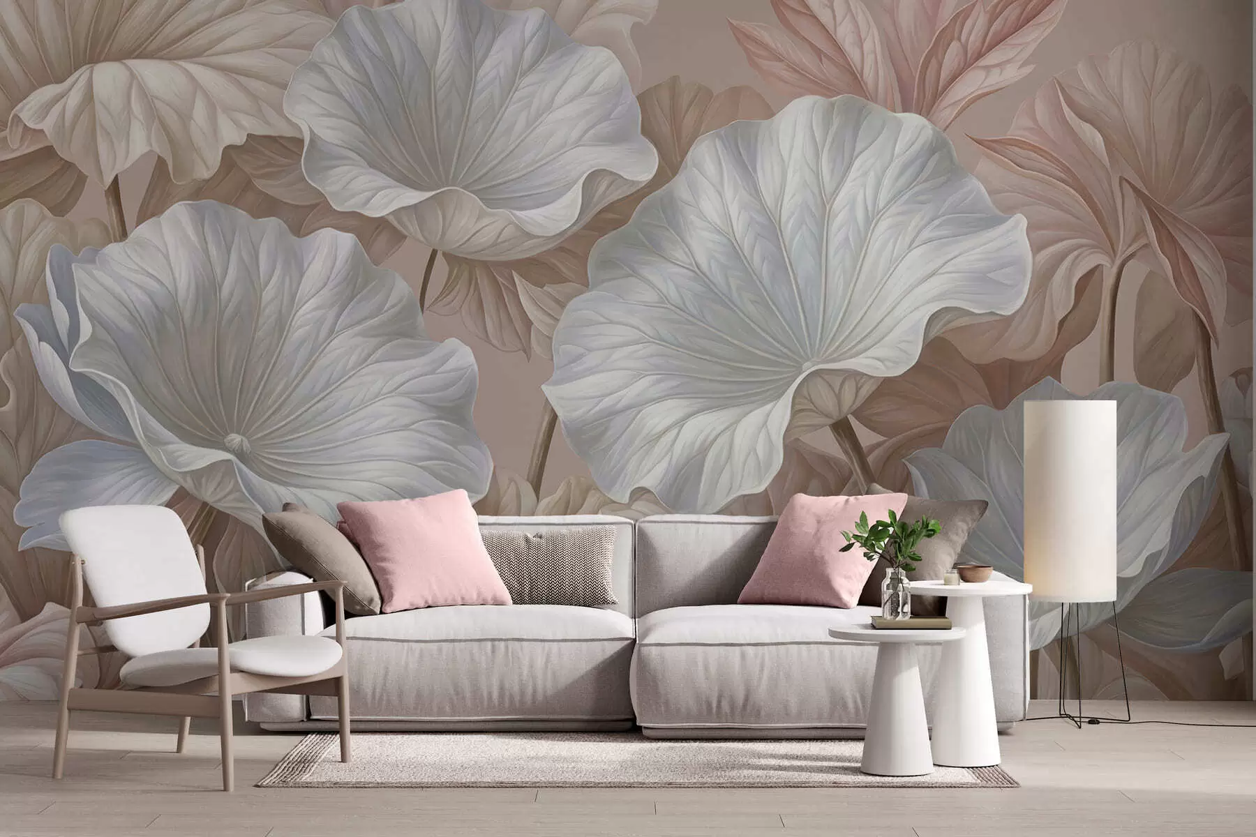 wall murals Luxurious large leaves w05493
