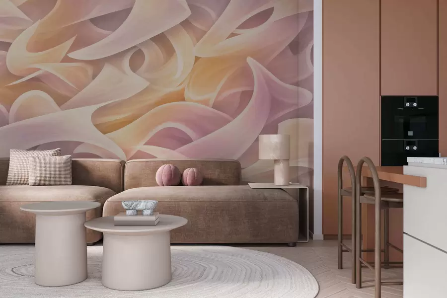 wall murals Intertwining abstract lines w05450