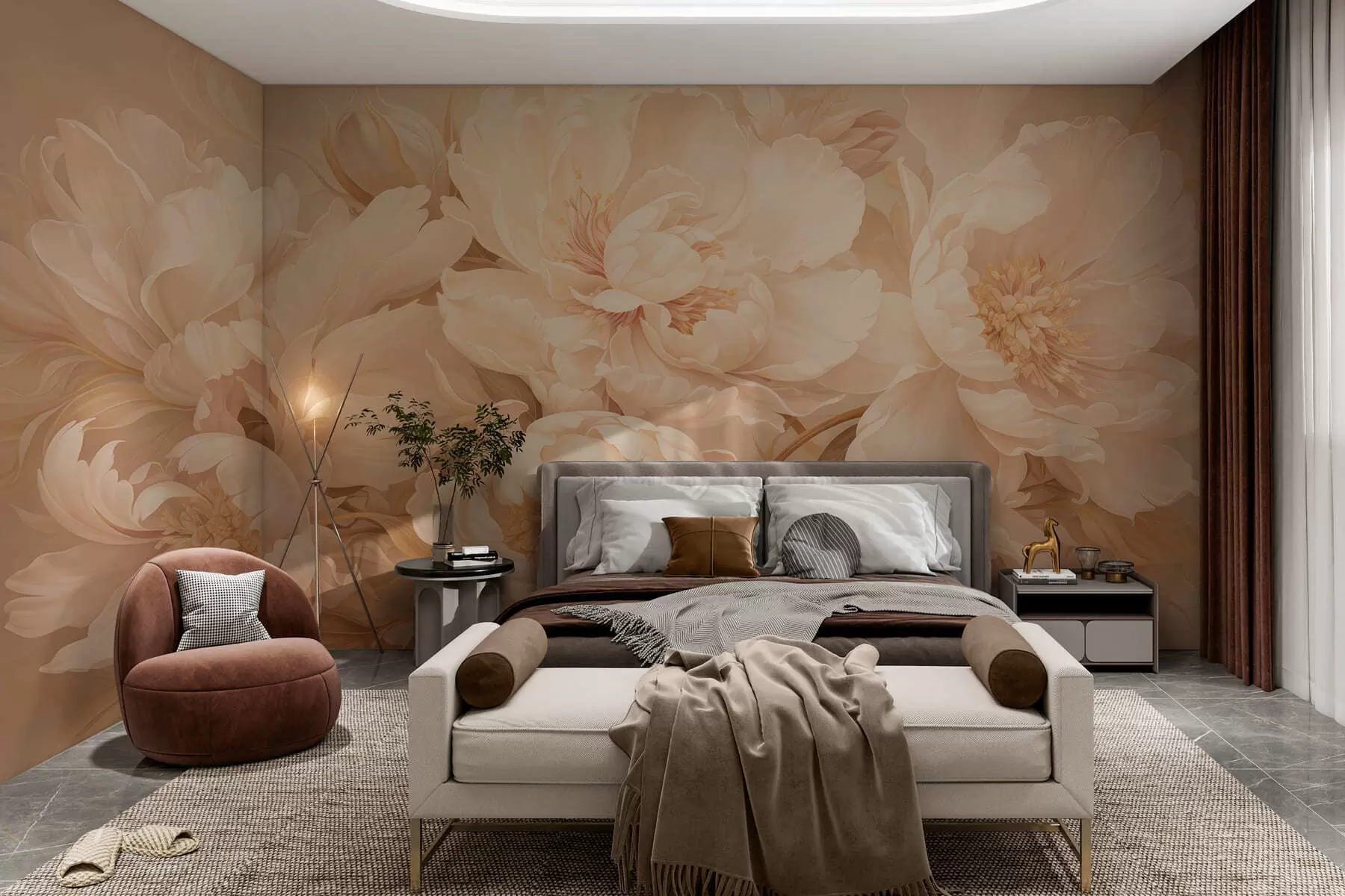wall murals Luxurious peonies w05497