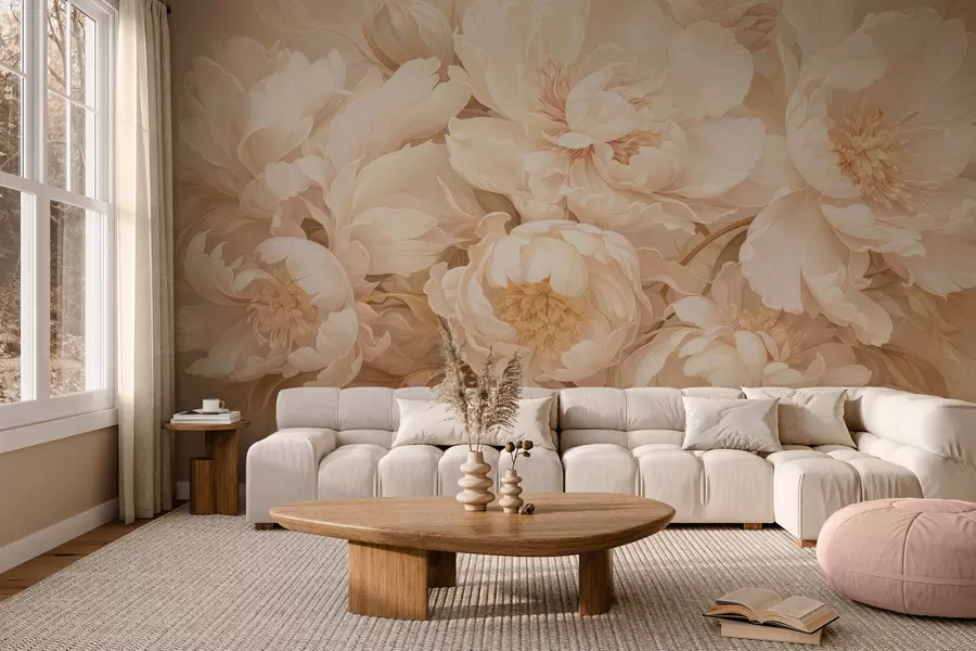 wall murals Luxurious peonies w05497
