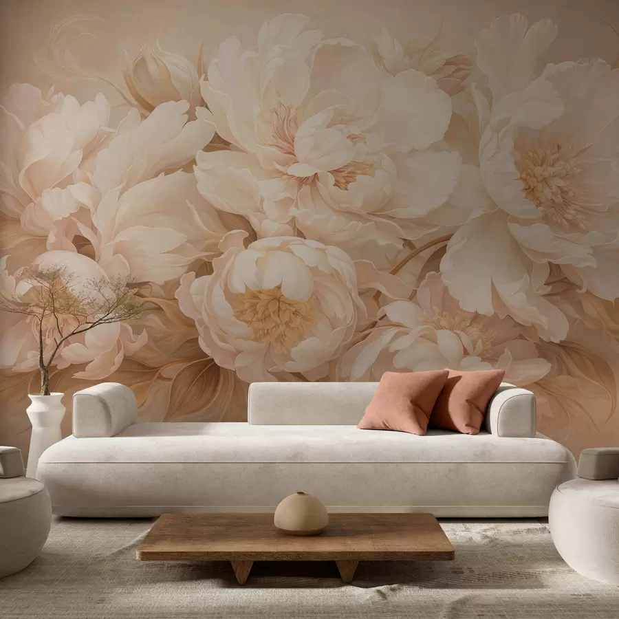 wall murals Luxurious peonies w05497