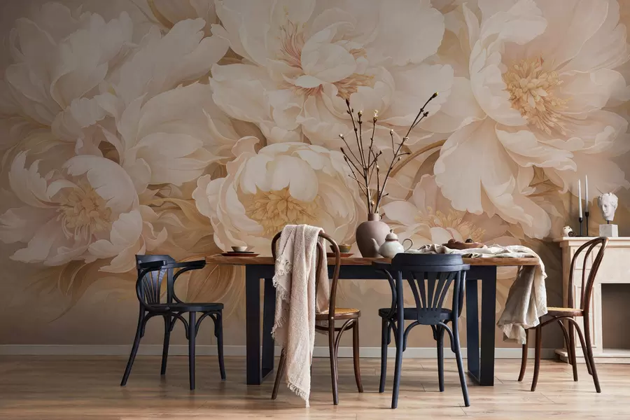 wall murals Luxurious peonies w05497