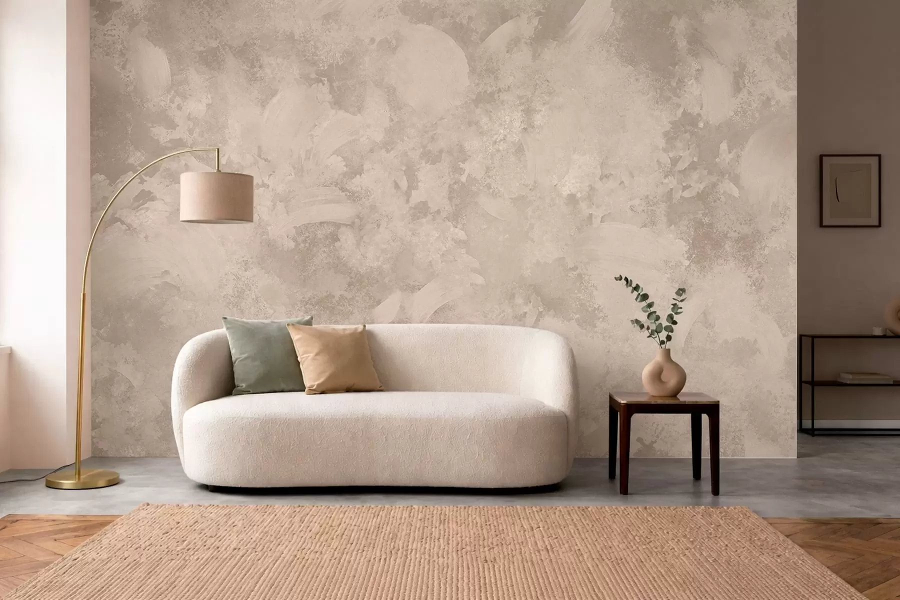 wall murals Minimalism abstract brush texture in beige tones w05160