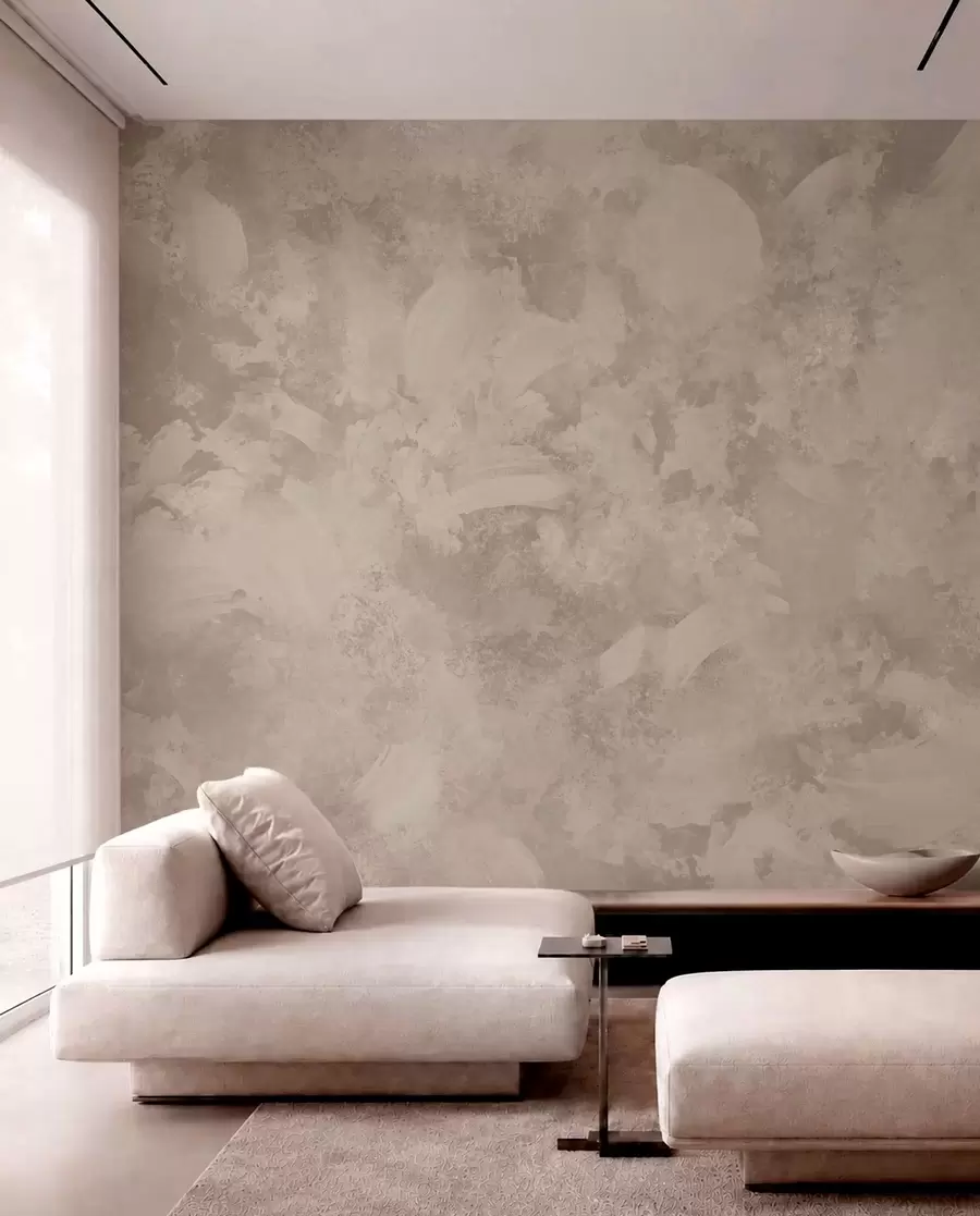 wall murals Minimalism abstract brush texture in beige tones w05160