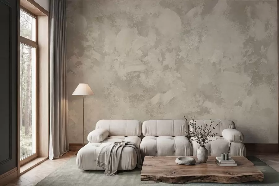 wall murals Minimalism abstract brush texture in beige tones w05160