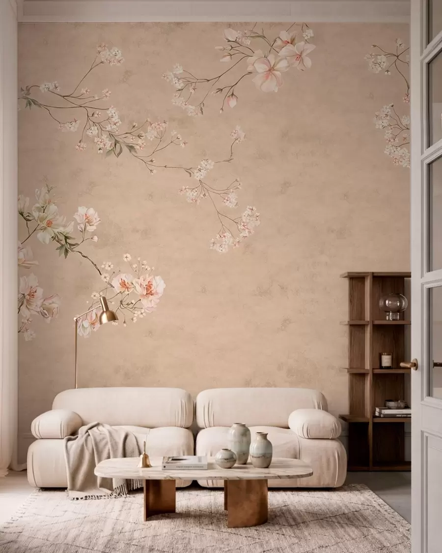 wall murals Blossom Branches on Sand w05427v2