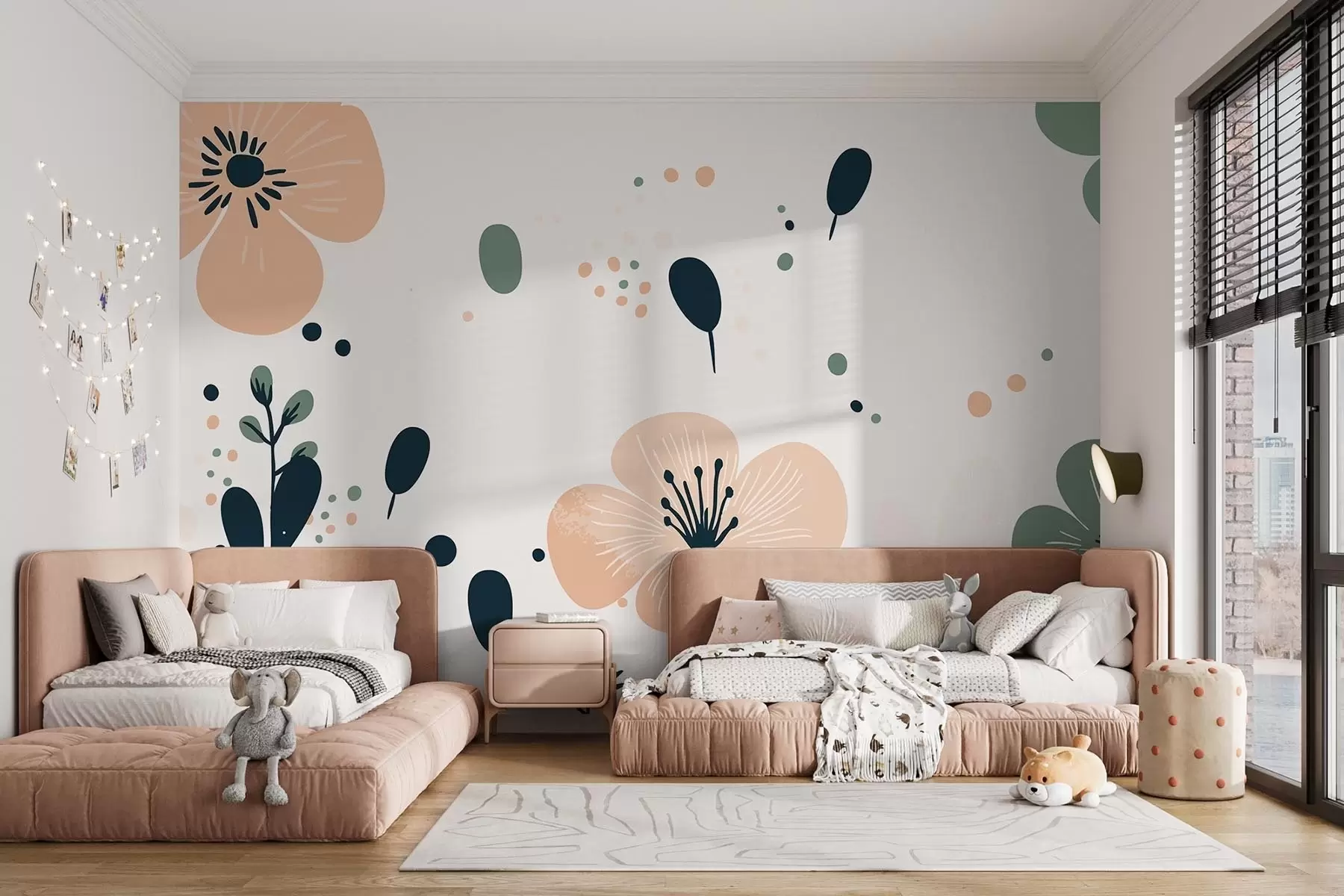 wall murals Scandinavian flowers w09783