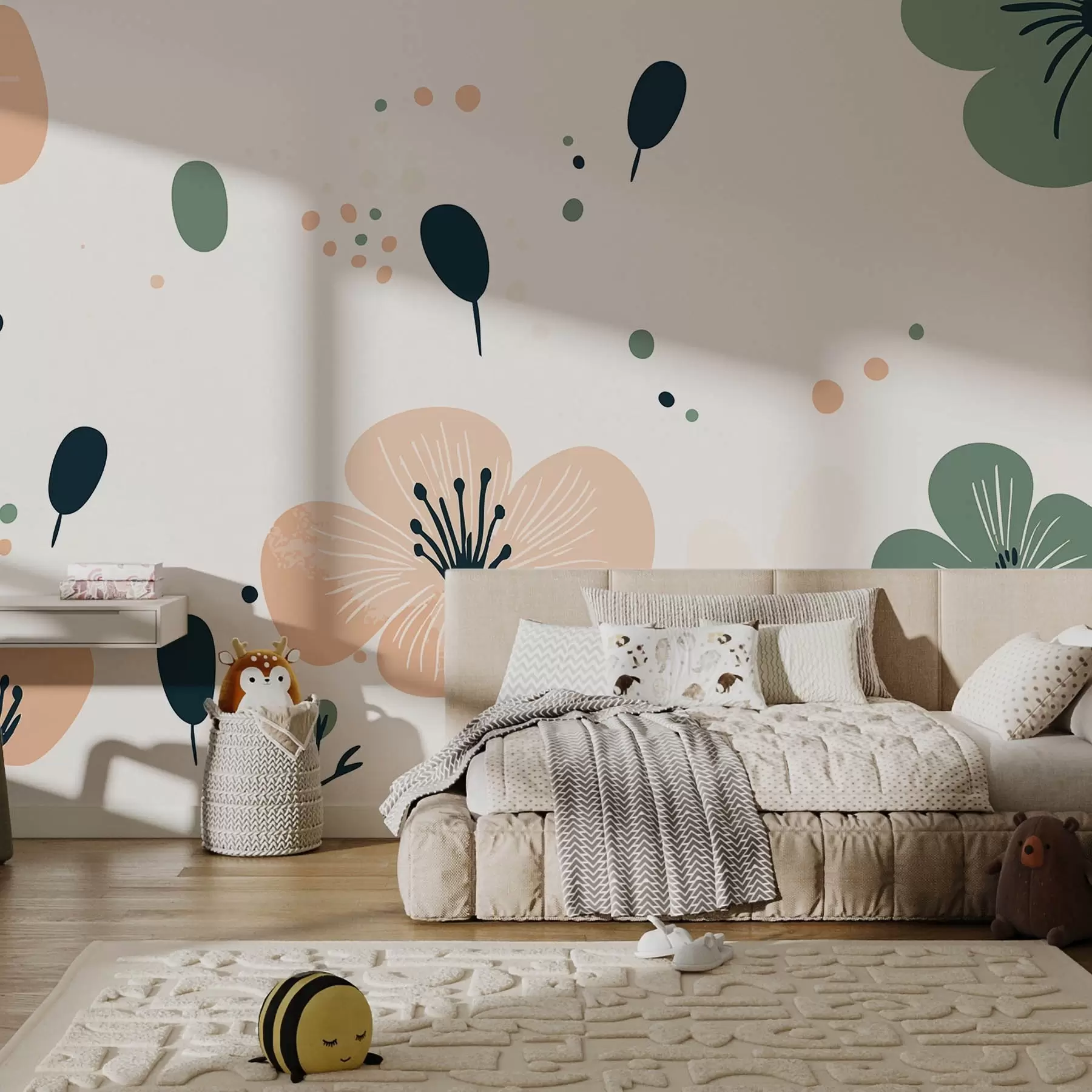 wall murals Scandinavian flowers w09783