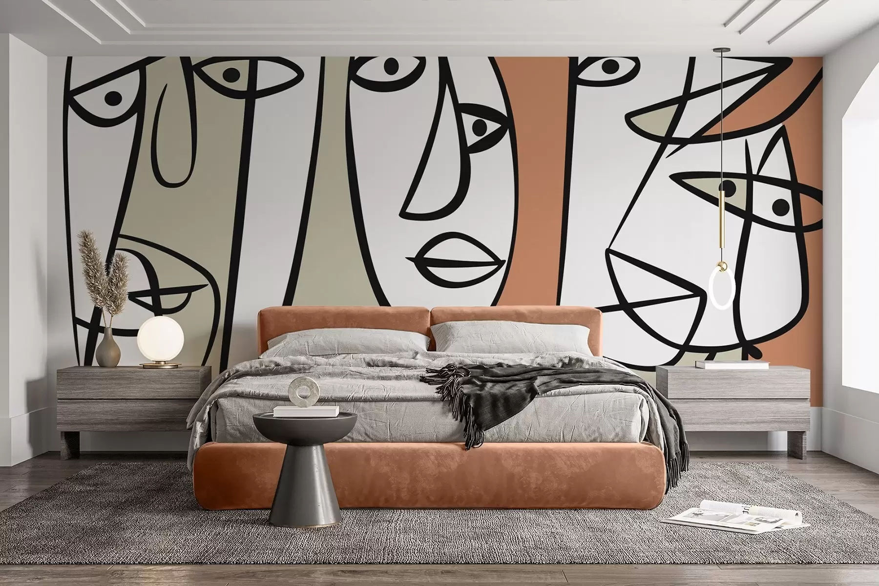 wall murals Abstract faces w05504