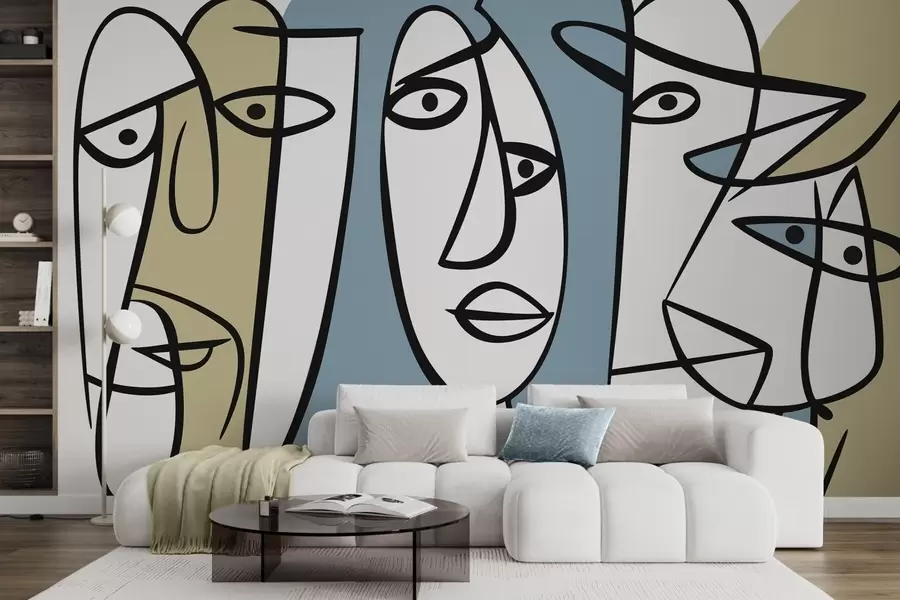 wall murals Abstract faces w05504v1