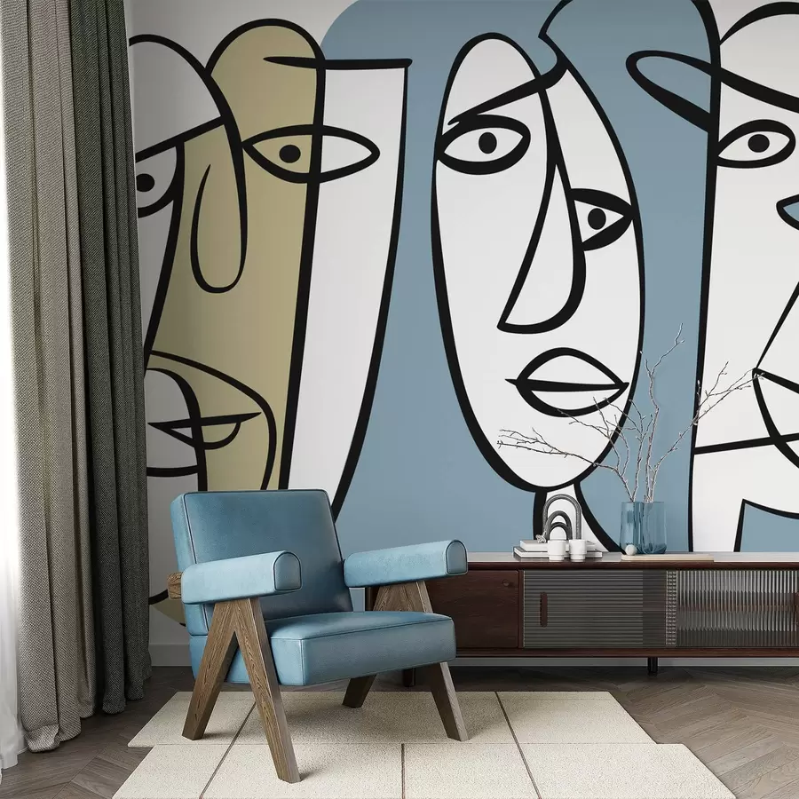 wall murals Abstract faces w05504v1