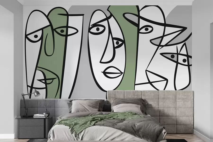 wall murals Abstract faces w05504v2