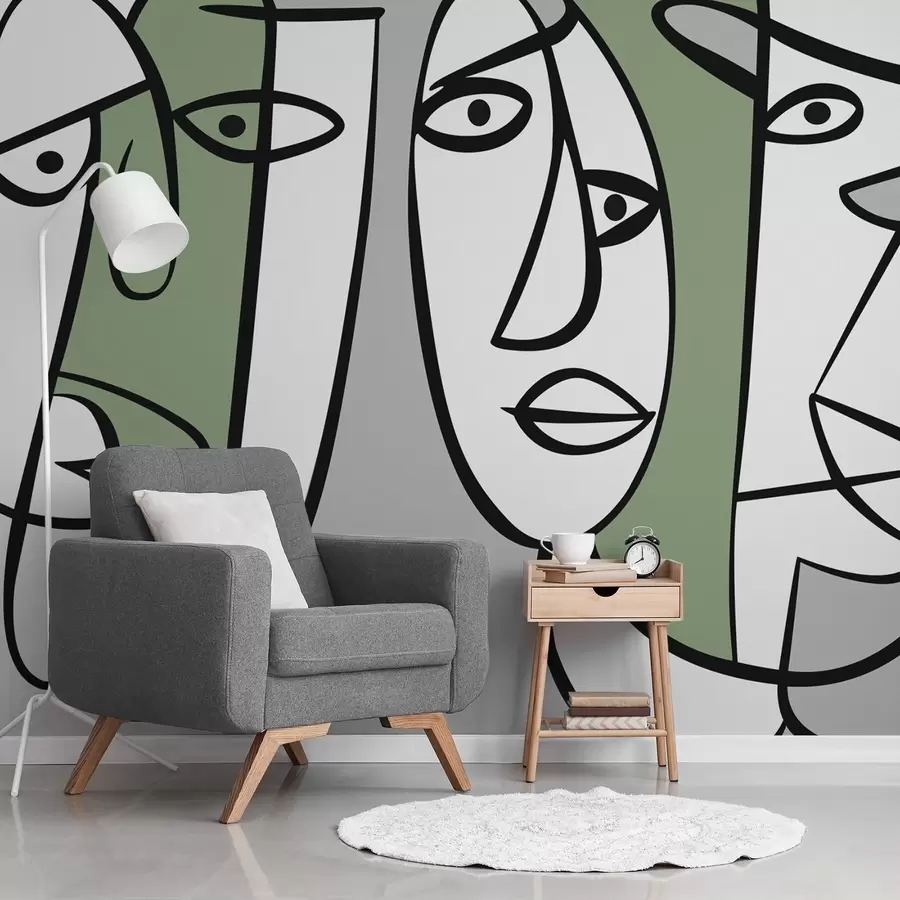 wall murals Abstract faces w05504v2