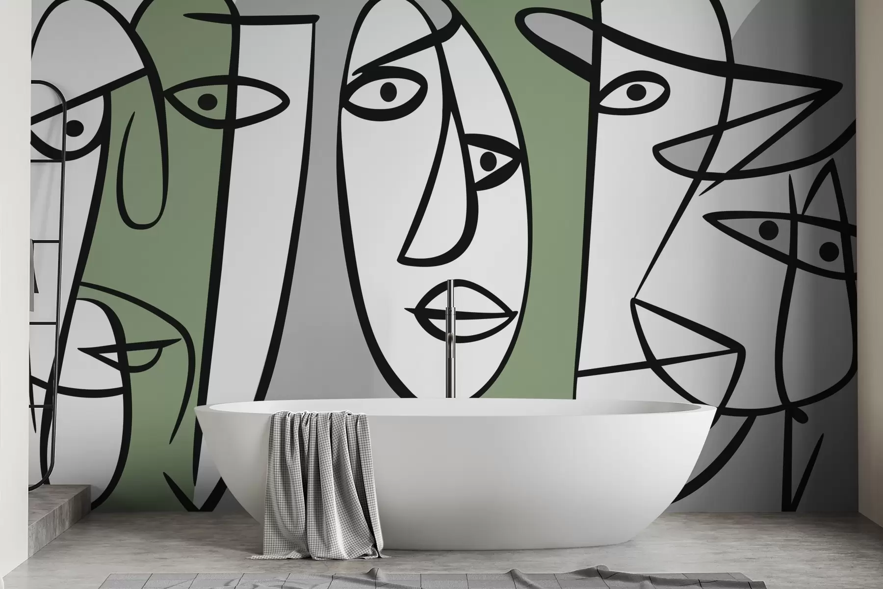 wall murals Abstract faces w05504v2