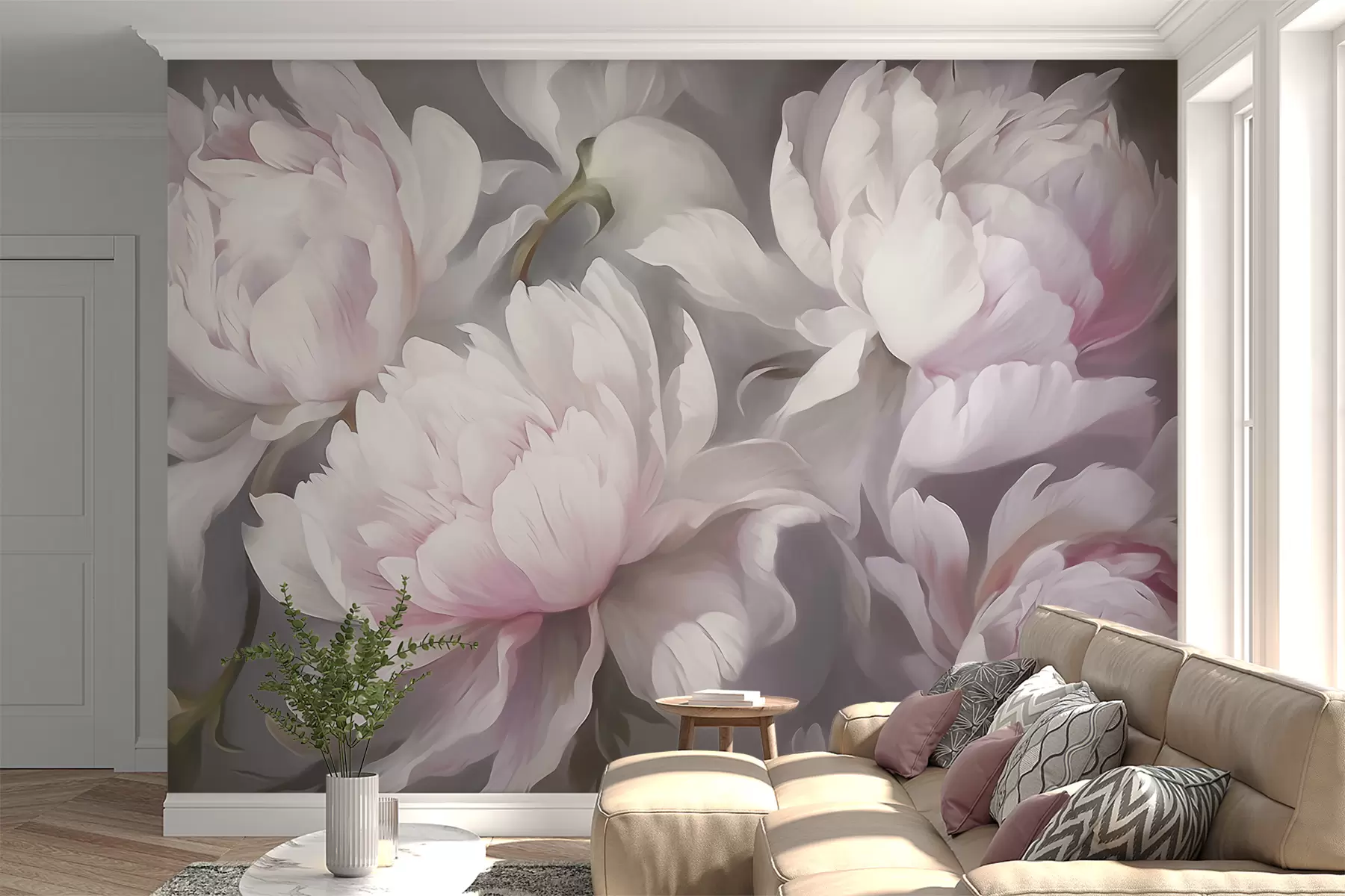 wall murals Pastel flowers w09760