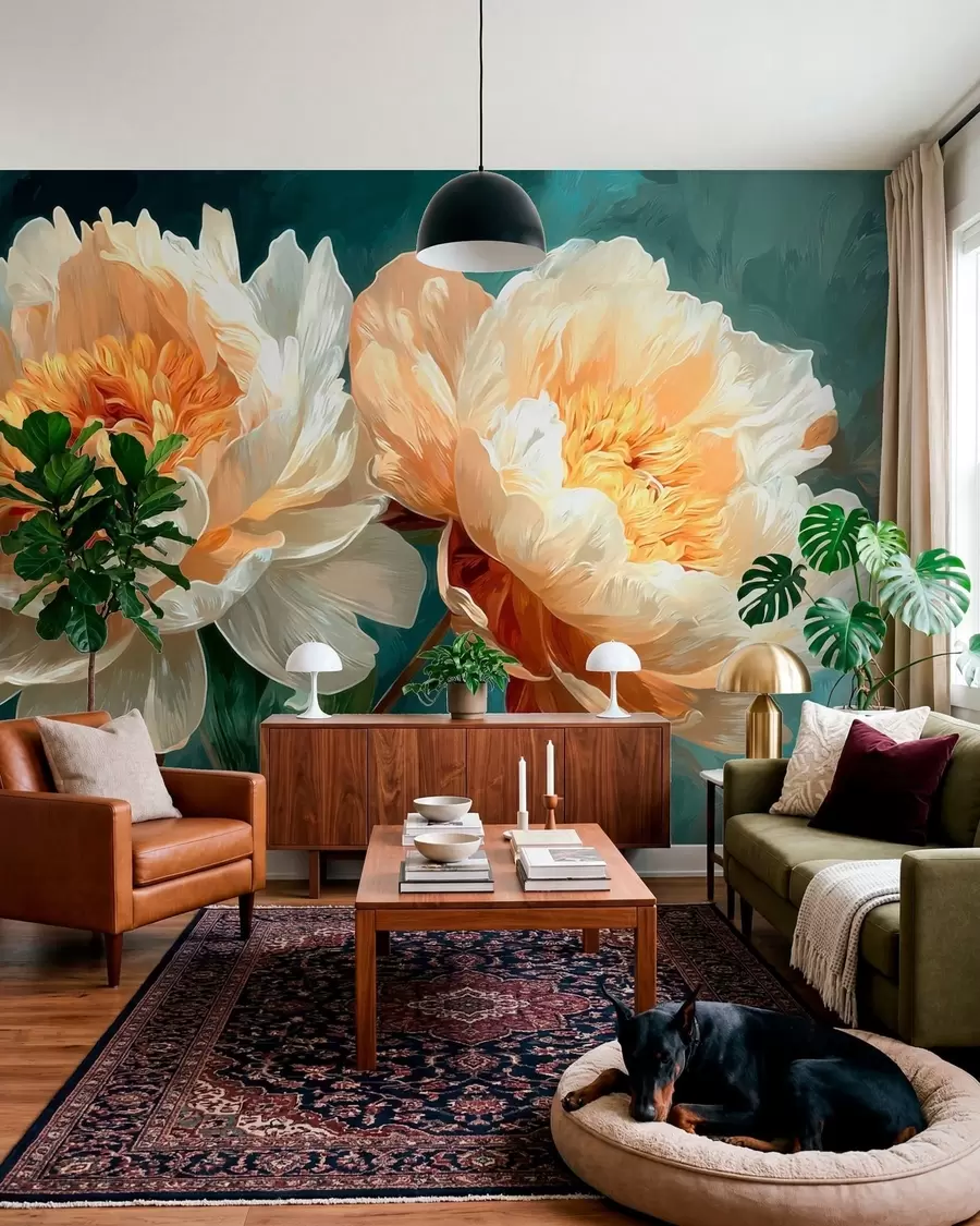 wall murals Peonies w05338