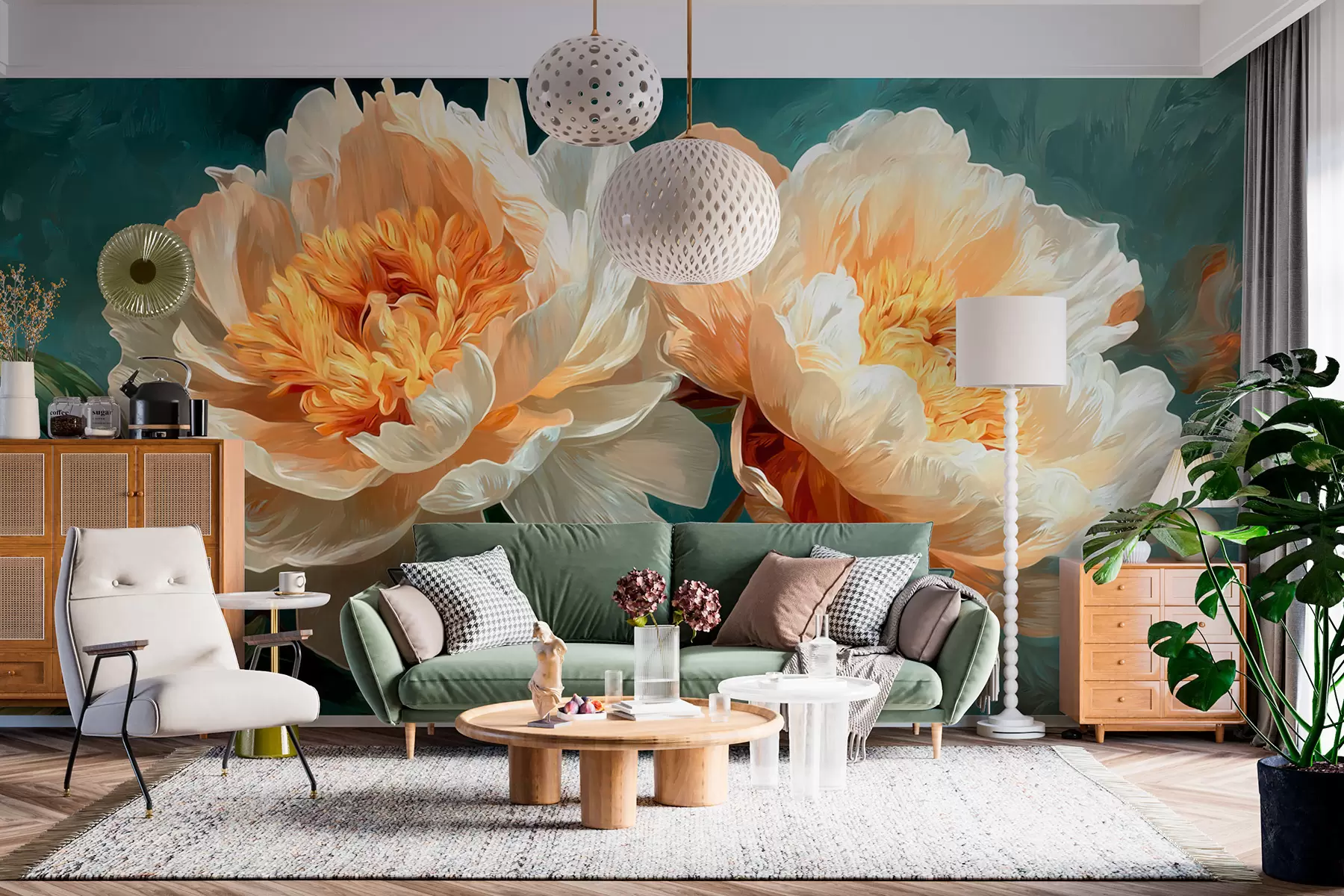 wall murals Peonies w05338
