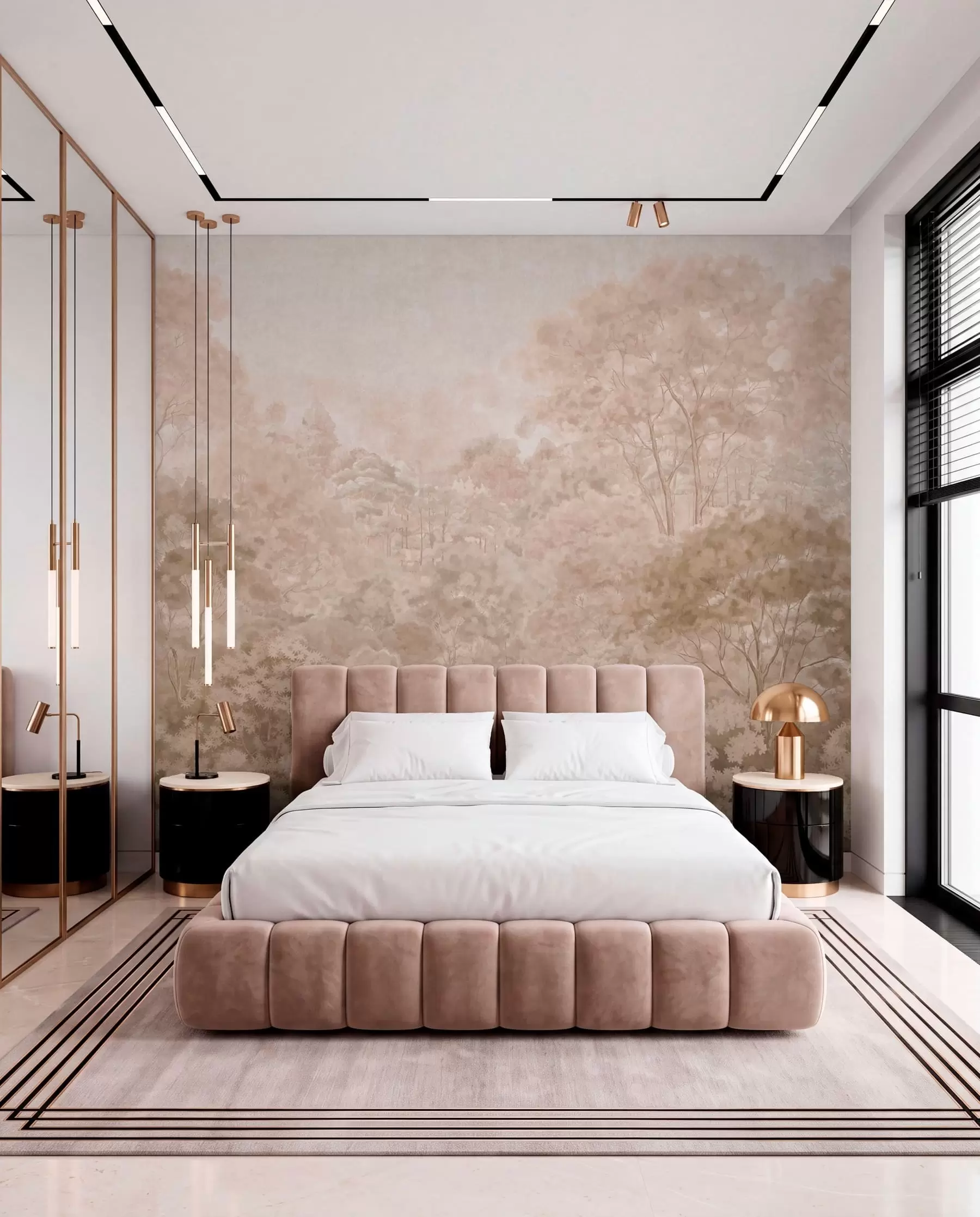 wall murals Sepia Woodland View w05433v1