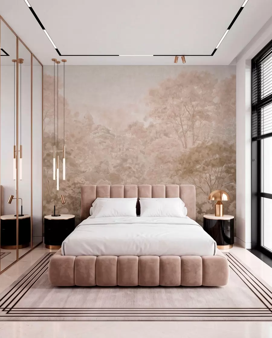 wall murals Sepia Woodland View w05433v1