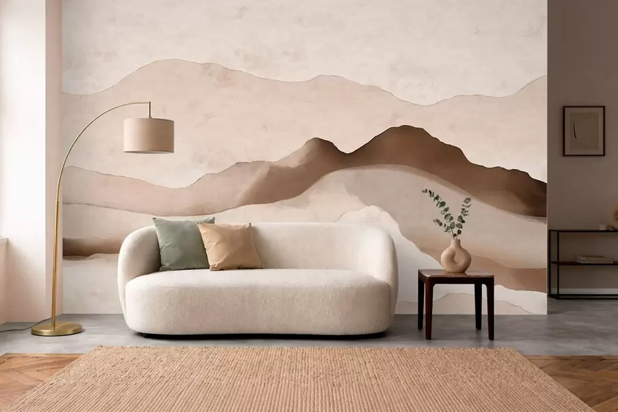 wall murals Abstract mountains in the Japandi and minimalist styles w05434