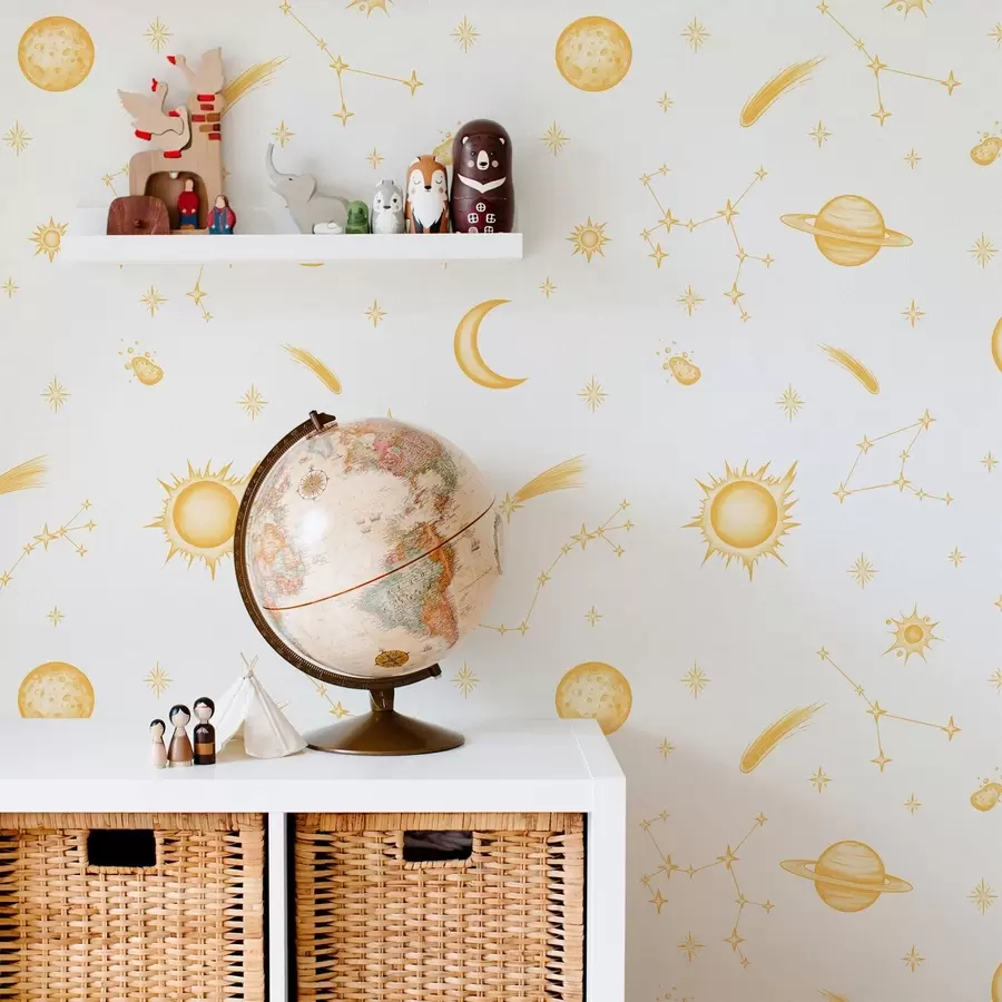 wall murals Celestial objects and stars in soft style a01163