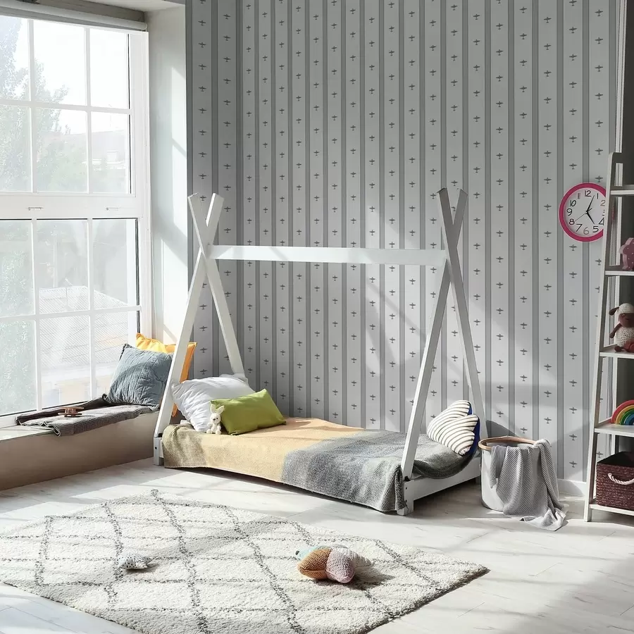 wall murals Small airplanes in stripes on gray background a01171v1