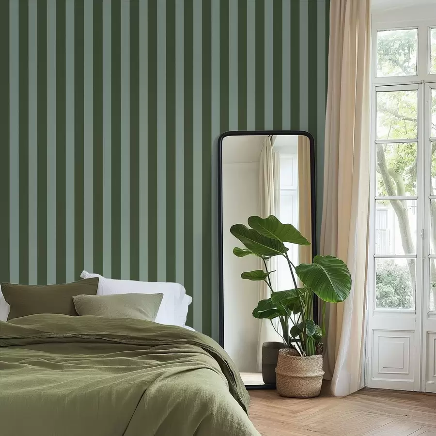 wall murals Dark green and light vertical stripes a01179v4