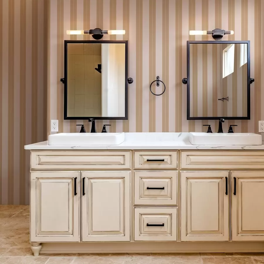 wall murals Beige and light brown vertical stripes a01181v1