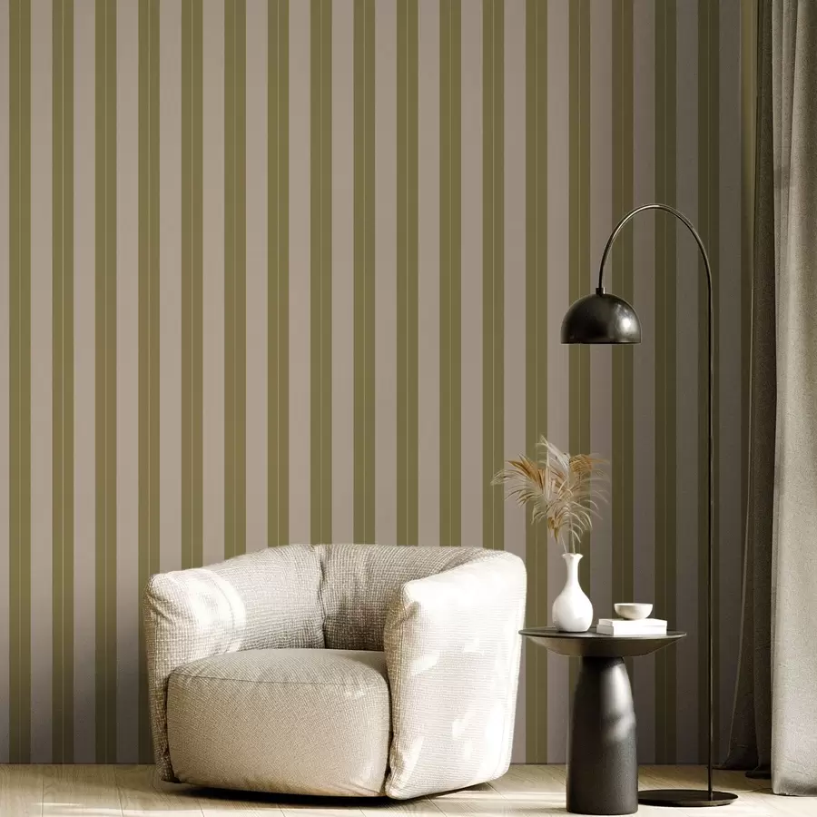 wall murals Olive and beige vertical stripes a01181v2
