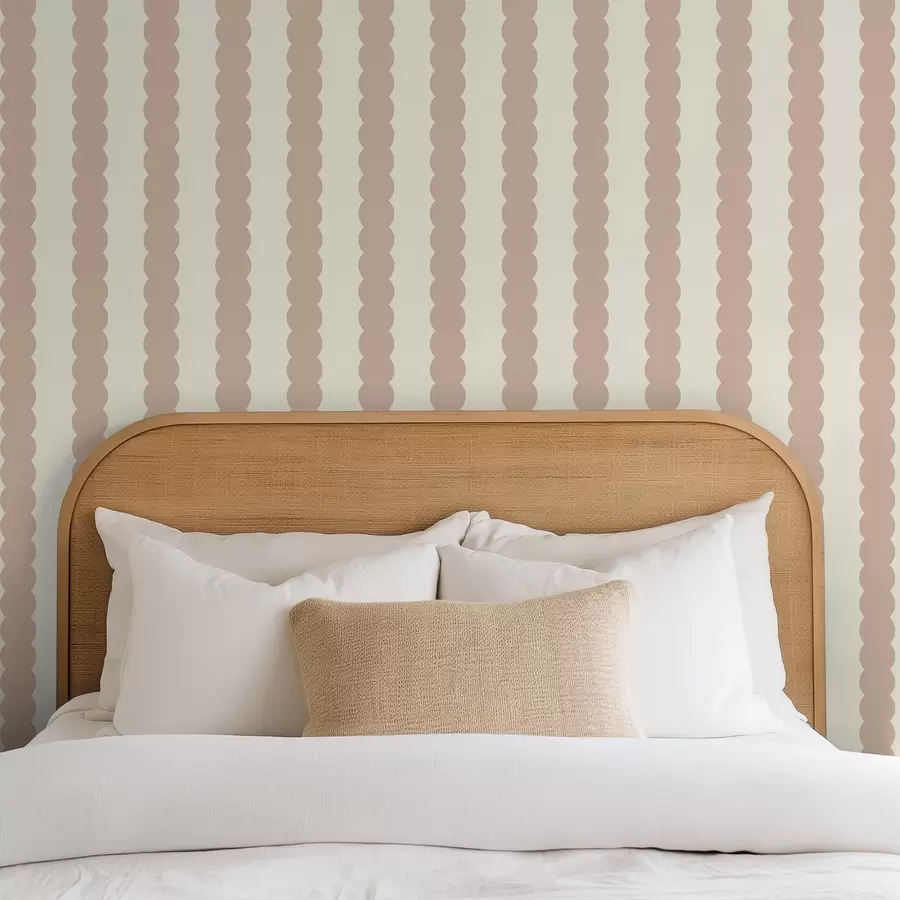 wall murals Beige wavy stripes in Minimalism style a01182v2