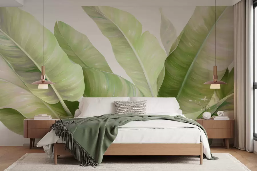 wall murals Large banana leaves w05499