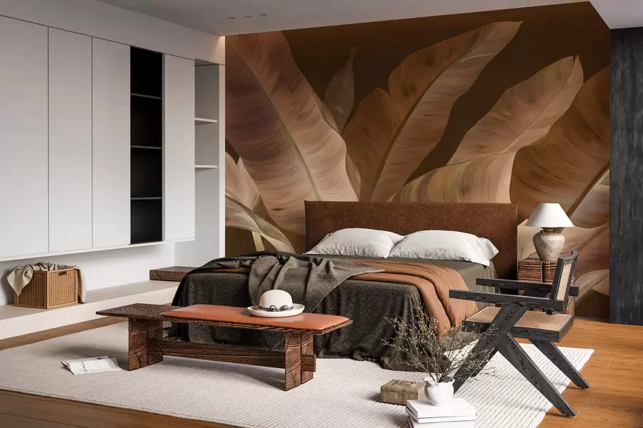 wall murals Large banana leaves w05499v2