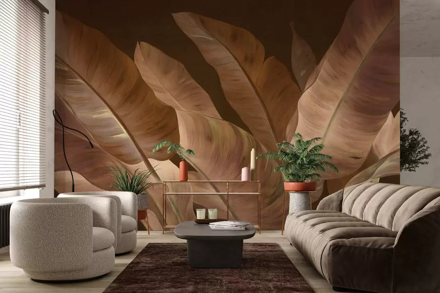 wall murals Large banana leaves w05499v2