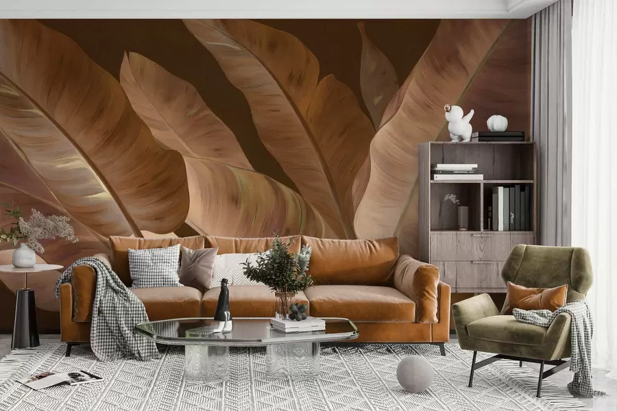 wall murals Large banana leaves w05499v2