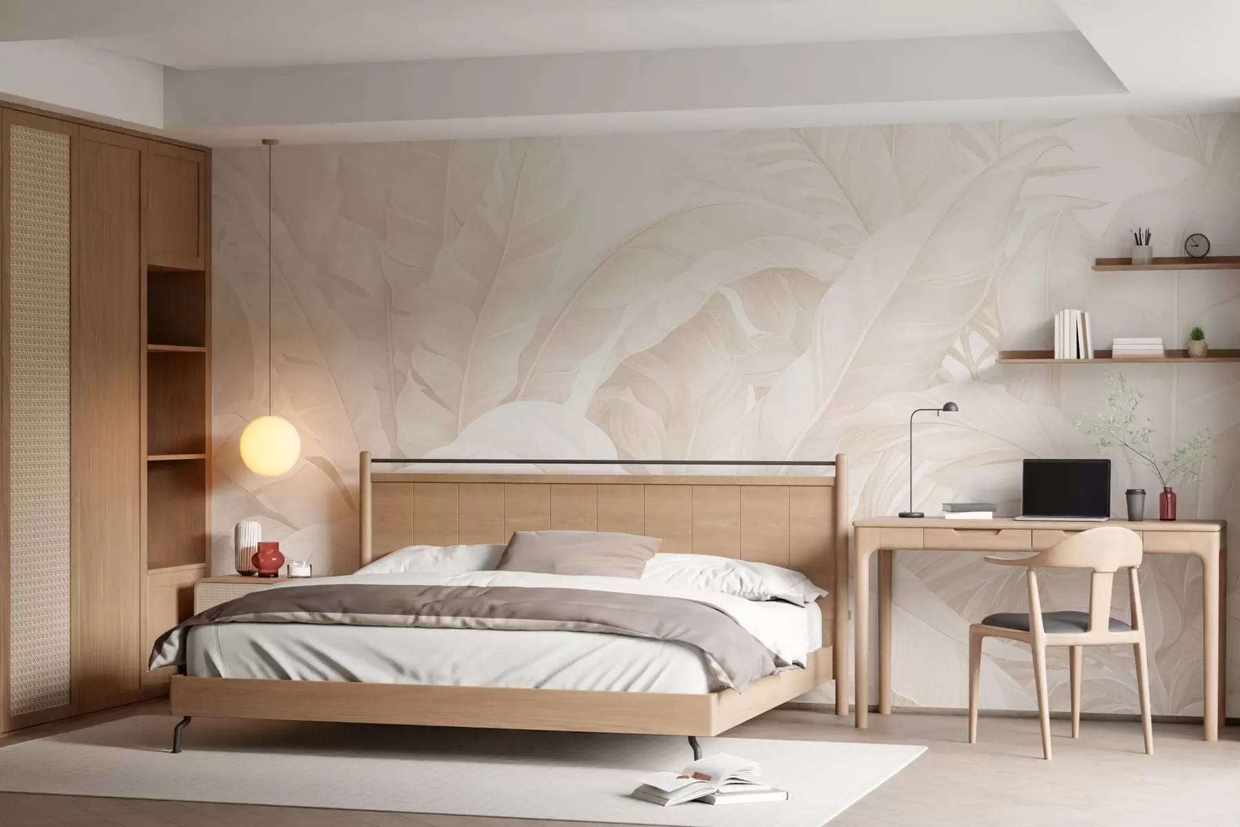 wall murals Vintage tropical leaves w05518