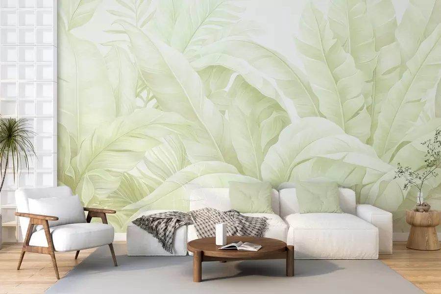 wall murals Vintage tropical leaves w05518v1