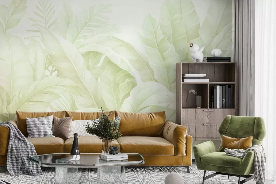 wall murals Vintage tropical leaves w05518v1