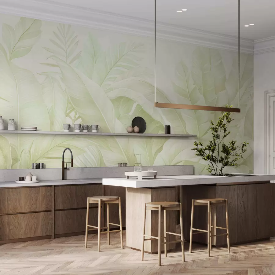 wall murals Vintage tropical leaves w05518v1
