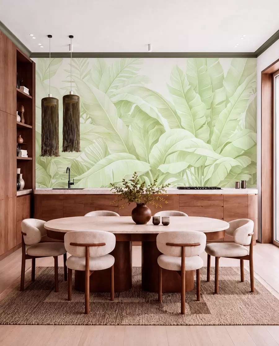 wall murals Vintage tropical leaves w05518v1