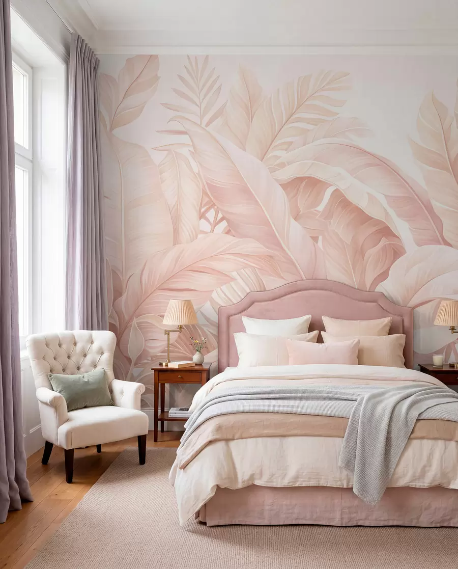 wall murals Vintage tropical leaves w05518v2