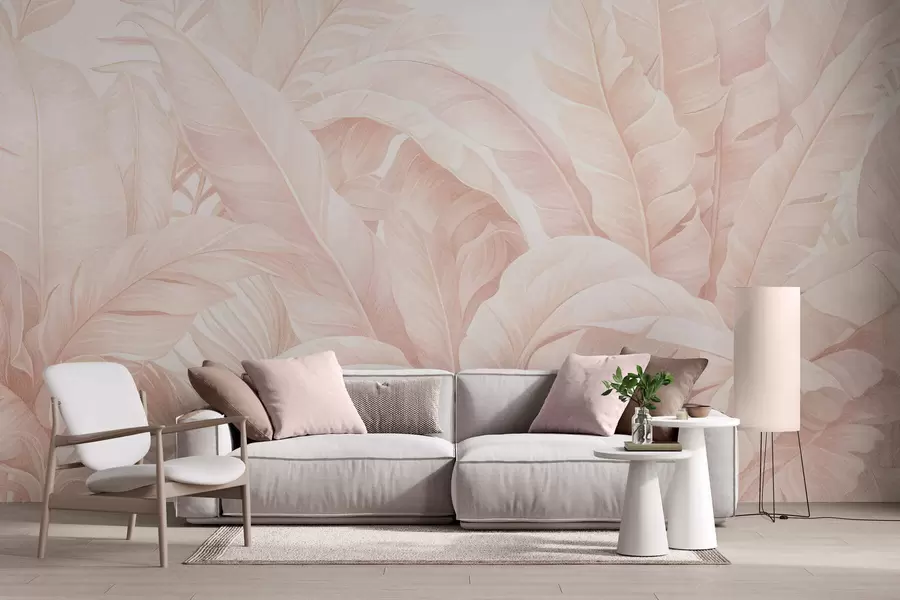 wall murals Vintage tropical leaves w05518v2