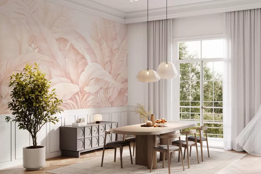 wall murals Vintage tropical leaves w05518v2