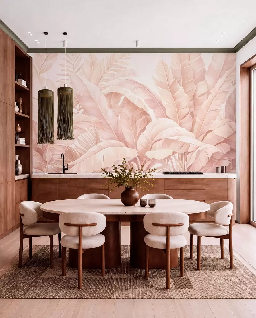 wall murals Vintage tropical leaves w05518v2