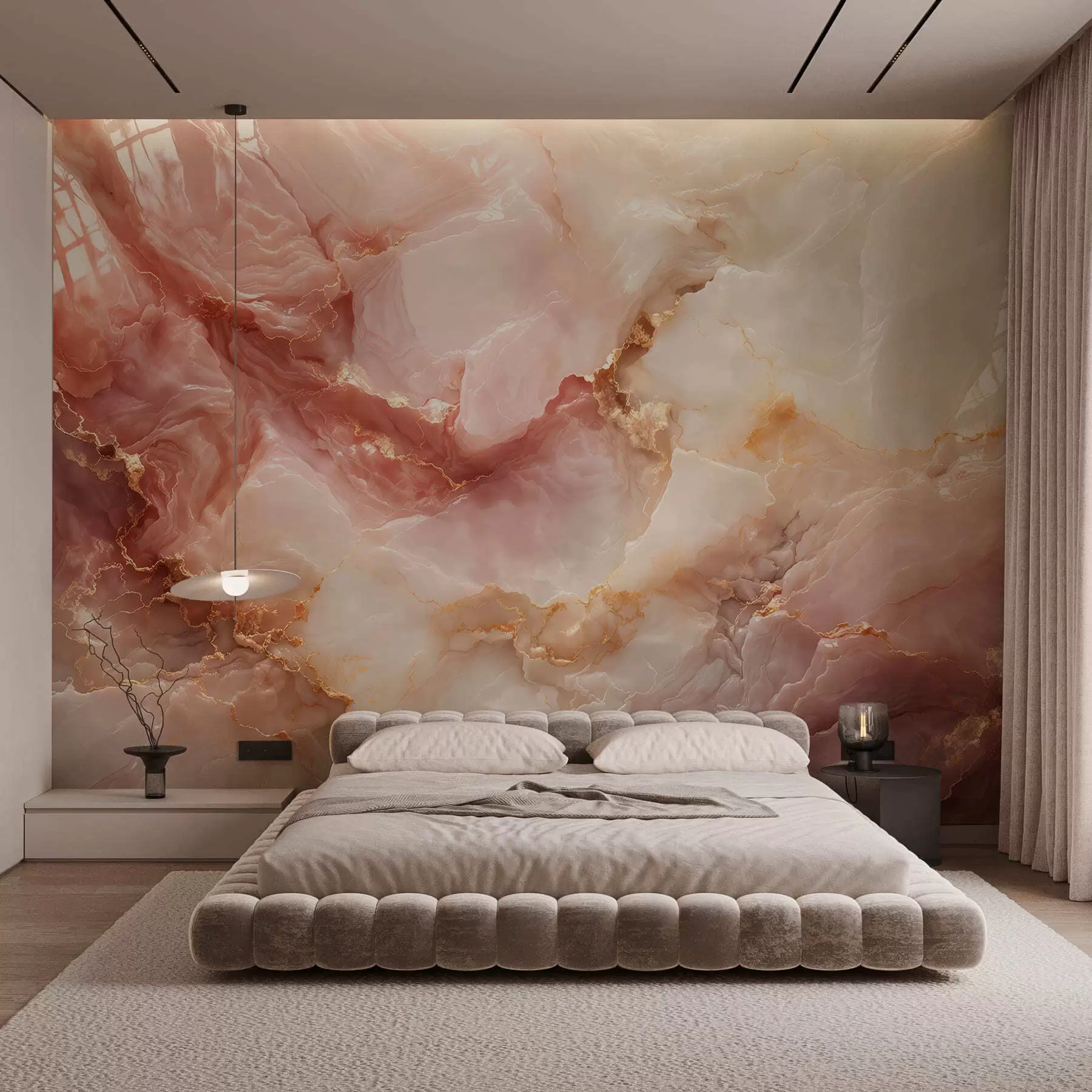 wall murals Pink marble imitation w05519