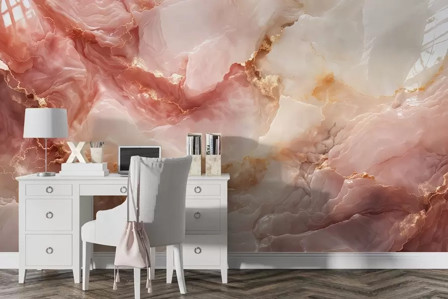 wall murals Pink marble imitation w05519