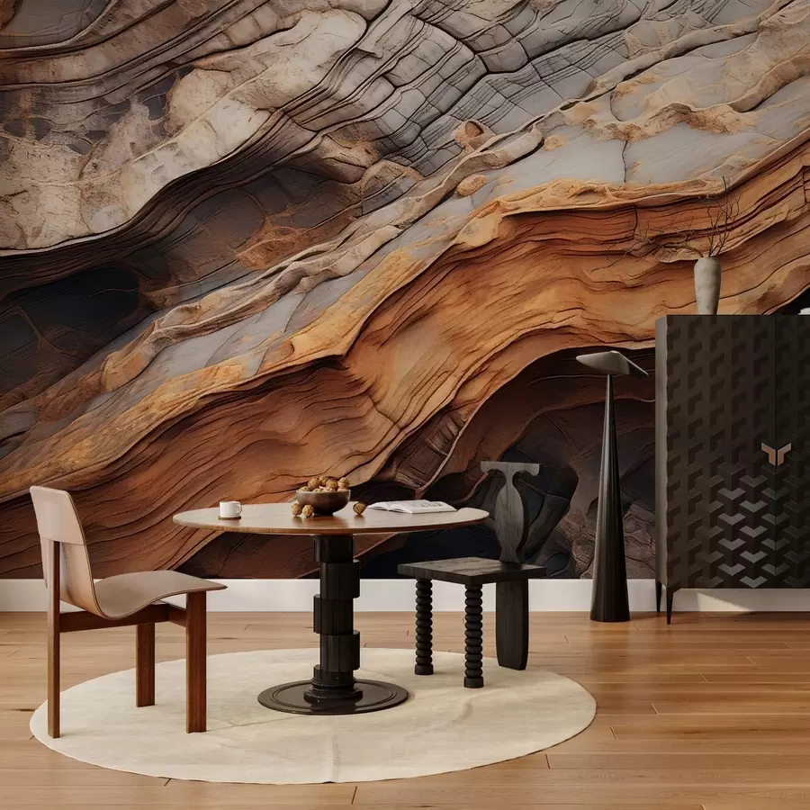 wall murals Dark rich wood texture w05520