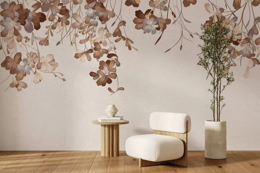 wall murals Leaves hanging on the wall w05530