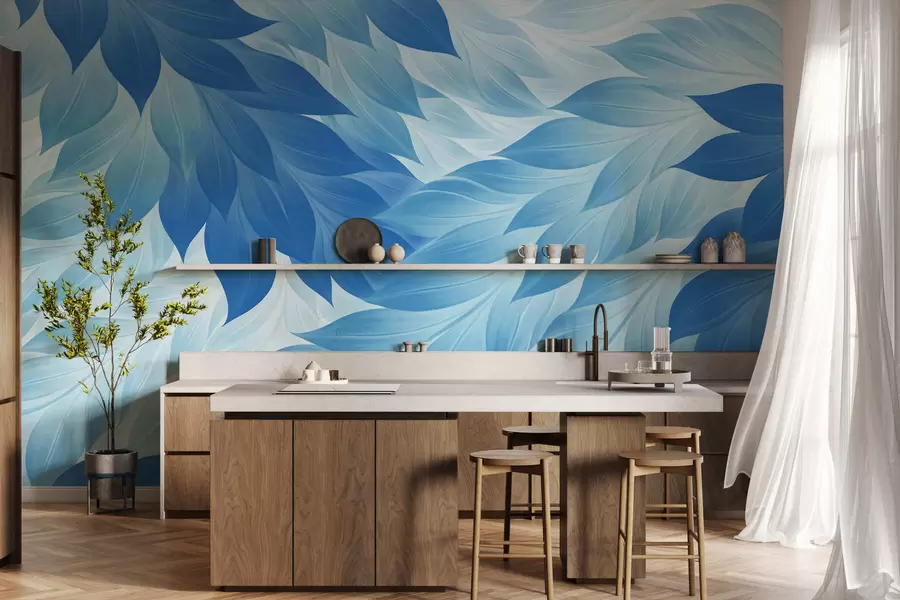 wall murals Sharp abstract leaves w05531v2